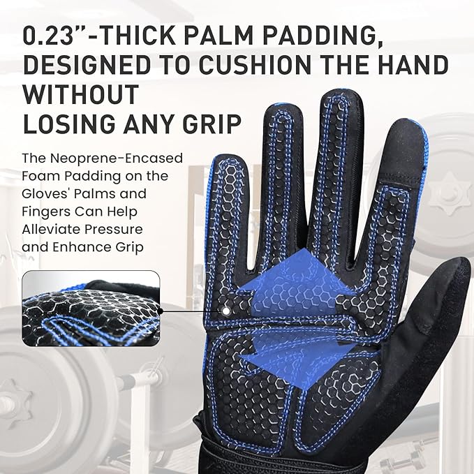 FINGER TEN Weightlifting Workout Gloves Full Half Finger with Wrist Strap Support, Padded Grip for Weight Lifting Gym Fitness Exercise Training Men Male