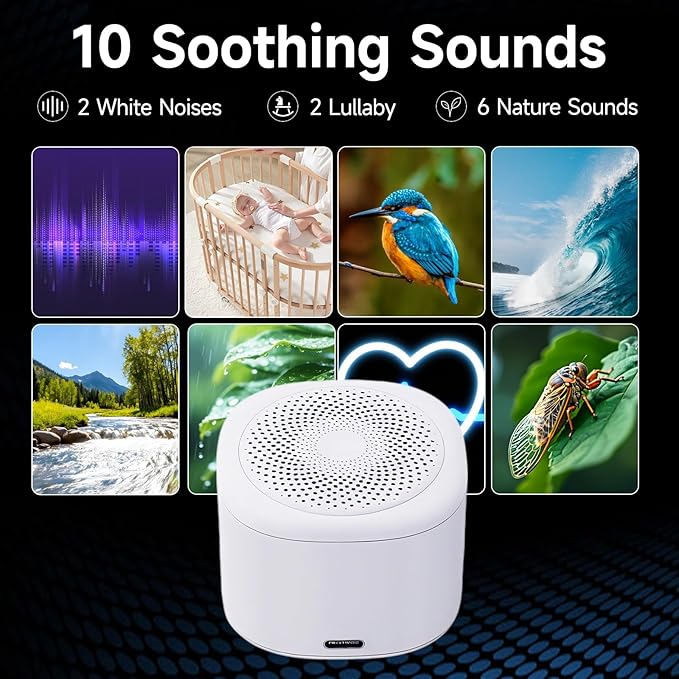 Premium White Noise Sleep Sound Machine for Relaxation, Meditation, Soothing Natural Sound for Sleep
