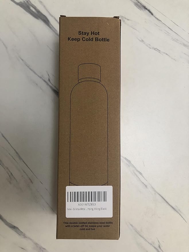 Slim Insulated Water Bottles for Travel 25oz with Clip, Double Wall Vacuum Stainless Steel Water Bottle Keeps Drinks Cold 24 Hrs/Hot 12 Hrs, 100% Leakproof, BPA Free(Black)