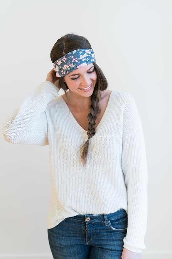 Maven Thread Headbands for Women - Wide Sports Headband for Running, Exercise, Gym, Athletic Workouts and Yoga, 4" Thick Non-Slip Sweatbands, 2Pack