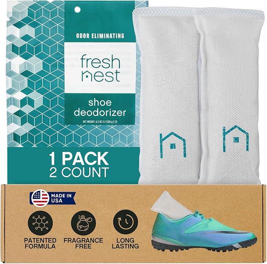 Shoe Deodorizer with Zeolites 1-Pack - Odor Eliminator, Air Freshener, Smell Absorber, Sneakers, Gym Bags, Soccer Cleats, Closets, Pet Area, Reusable - Shoe Deodorant