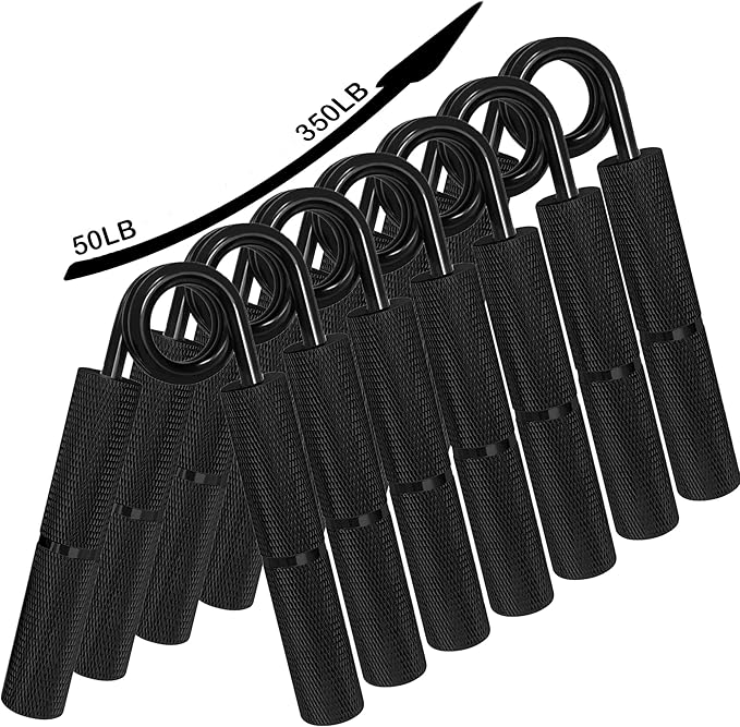 Black Metal Grip Strength Trainer,Hand Grips Kit (11Pack),No Slip Hand Extension Exerciser,Wrist Forearm Strengthener with Grip Tape for Strength Training,Exercise