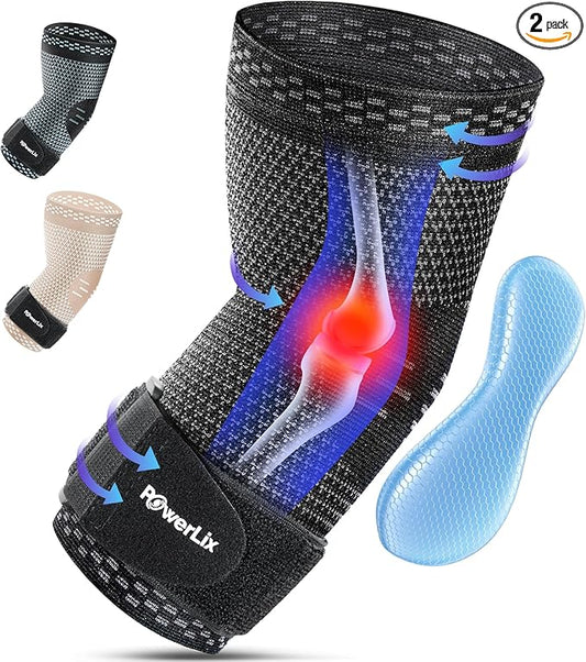 POWERLIX Elbow Brace Compression Support - Elbow Sleeve for Tendonitis, Tennis Elbow and Golfer's Elbow Treatment, Arthritis, Fitness, Weightlifting and More - Elbow Pain Relief 2025