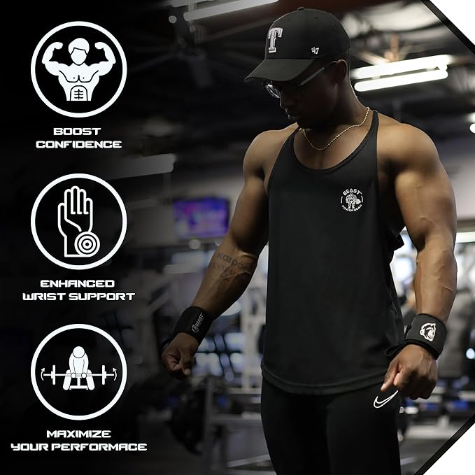 Wrist Wraps for Weightlifting 18” Premium Quality Wrist Support for Bodybuilding Heavy Duty Thumb Loop Powerlifting, Strength Training for Men and Women