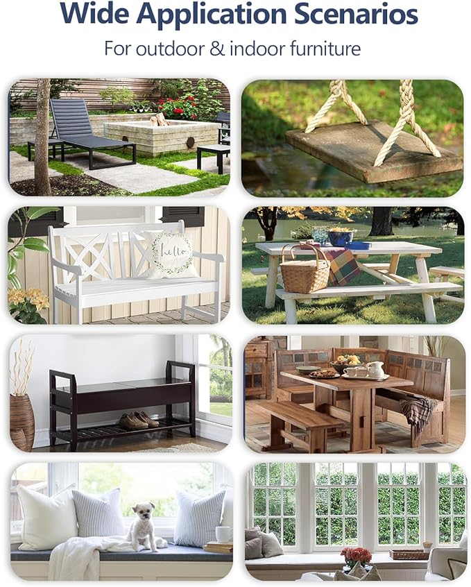 32x16x2 Outdoor Bench Cushion, Strengthen Waterproof Seat Cushions, High-Density Bench Pad with Anti-Slip Bottom, Outdoor Cushion for Patio Garden Swing Furniture - Midnight Blue