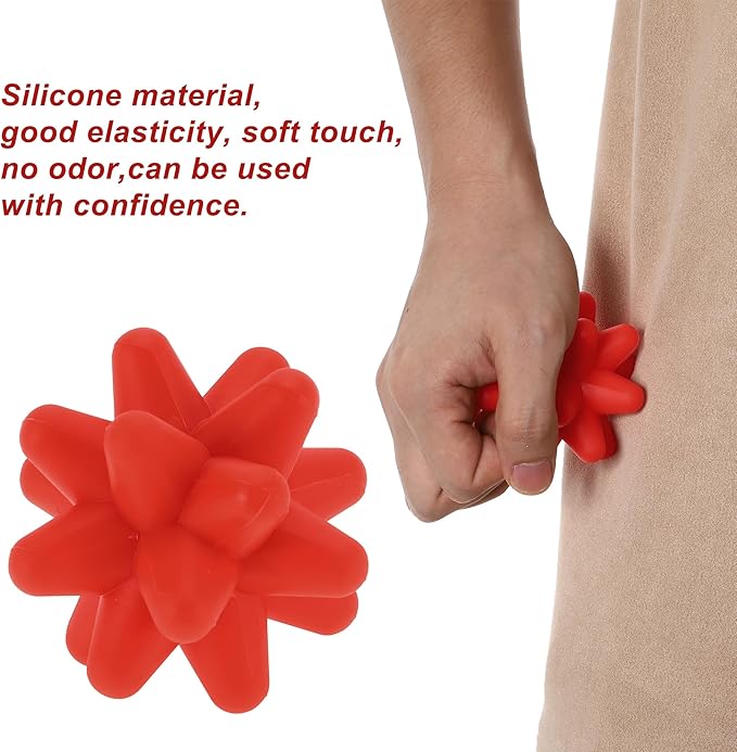 VOCOSTE Silicone Massage Ball, Fascia Massage Ball Tool for Trigger Point Pain Release, Foot Acupoint Trigger, Myofascial Massager for Exercise, Red