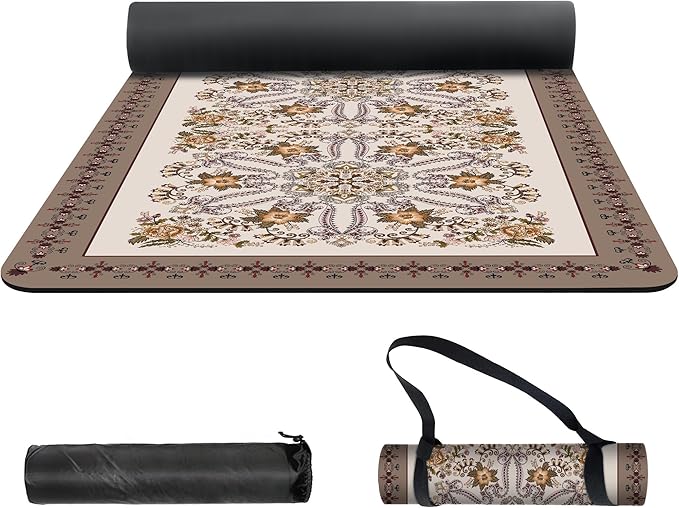 nuveti Yoga Mat Print Extra Thick TPE Non Slip Fitness Exercise Mat with Carrying Bag,72"x24" Extra Thick 6MM Exercise & Workout Mat for Yoga, Pilates Fitness and Floor Exercises
