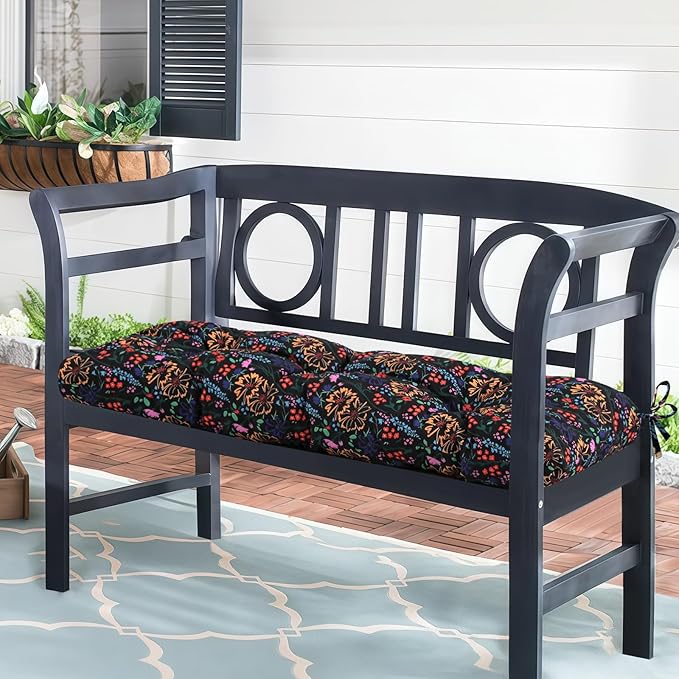 Outdoor Bench Cushion Waterproof, Tufted Bench Seat Cushion 40 x 15 Inch, Patio Wicker Indoor Seat Pads for Outside Garden Patio Balcony