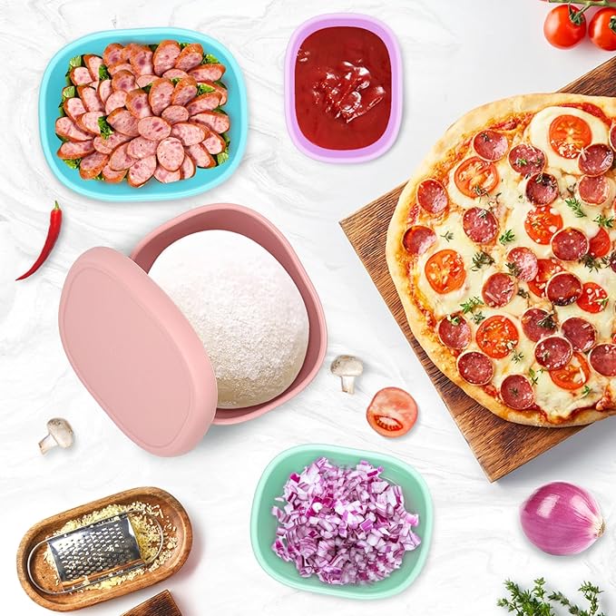 Anatole Silicone Food Storage Containers 4 Pcs Lunch Bento Box with Lids Leakproof Dishwasher Microwave Oven Freezer Safe BPA Free CPC Certified (30oz 20oz 10oz 6.7oz)