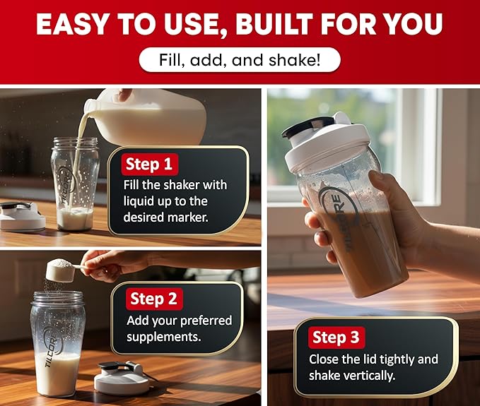 Vortex Protein Shaker Bottle 24 oz/700ml - Premium BPA-Free Pre-Workout Shaker Cup for Protein Shakes & Smoothies, Leak-Proof & Durable Bottle-Shakers for Active Lifestyles