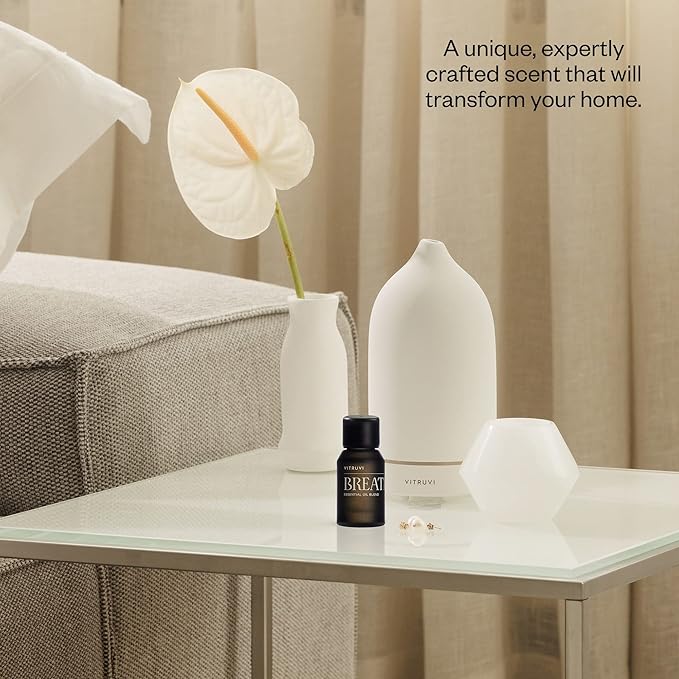 Vitruvi Breathe Minty and Cooling Essential Oil Blend with Peppermint, Cajeput, Eucalyptus, and Tea Tree Oil (0.5 Fl oz)