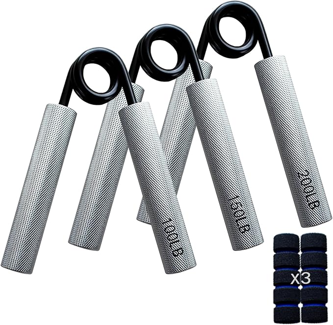 Grip Strength Trainer, Metal Non-Slip Grip,Heavy Duty Grip Strengthener,Wrist Forearm and Hand Exerciser
