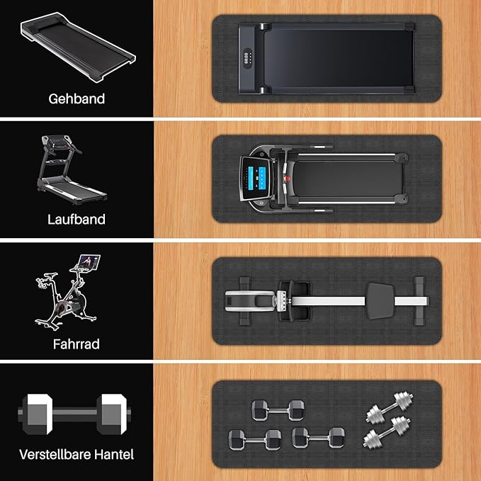 Bike Mat,Treadmill Mat,For Walking Pad,Elliptical,Exercise Bikes, Stationary Cycles,Spin Bike,Under Exercise Bike Trainer Pad for Indoor Stationary Gym Fitness Equipment Hardwood Floor Protector