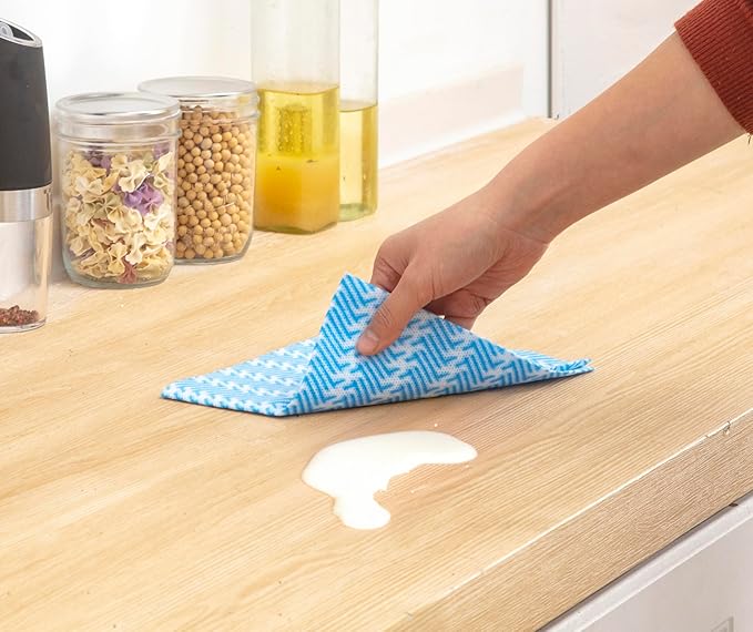 Handi Wipes Reusable Cloths Disposable Cleaning Towels Dry Kitchen Wipes Reusable Dish Towel Washcloths Dry Fast Multi-Purpose Heavy Duty Towels, Thick and Absorbnet, Blue, Pack of 120