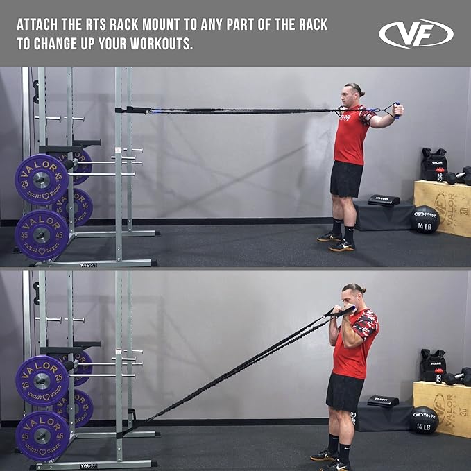 Valor Fitness Resistance Bands - 5lb to 25lbs - Carabiners Attached & 2 Bands per Weight Option with Handles– Sheath Covered - Strength Training New Compact 39" Design - Wall Door Rack Mount Options