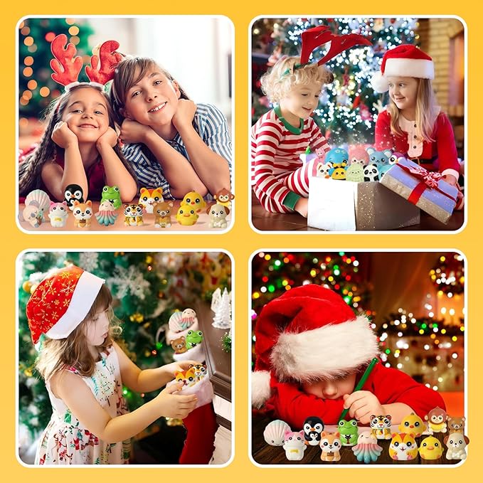 24 PCS Squishies for Kids Bulk - Party Favors 3-6,8-12 Prizes, and Rewards for School Classroom Treasure Box, Birthday Back-to-School Goodie Bags, Pinata Fillers Back to School Gifts