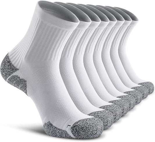 CWVLC Cushioned Compression Sport Quarter Socks for Men Women Youth