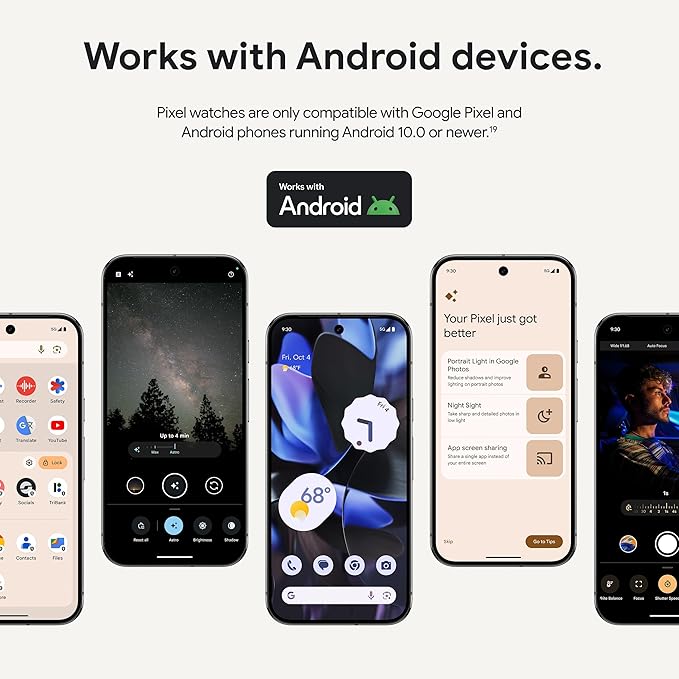 Google Pixel Watch 3 (41mm) 2024 Model - Android Smartwatch, Heart Rate Tracking, Fitbit Advanced Running, Fitness Insights, 24-Hour Battery - Champagne Gold Aluminum Case - Hazel Band - LTE