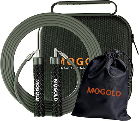 1lb Weighted Jump Ropes for Women & Men with 1/2 Pound Jump Rope Cable & Thicker Leather Jump Rope Weighted Handles, Best for Fitness, High-Intensity Strength Workouts