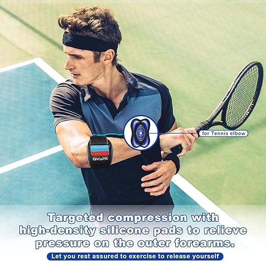 Upgraded Tennis Elbow Brace for Men Women, Adjustable Golfers Elbow Support Strap Band for Tendonitis, Forearm Brace with Pressure Warning Design, Compression Pad for Forearm Tendon Pain Relief