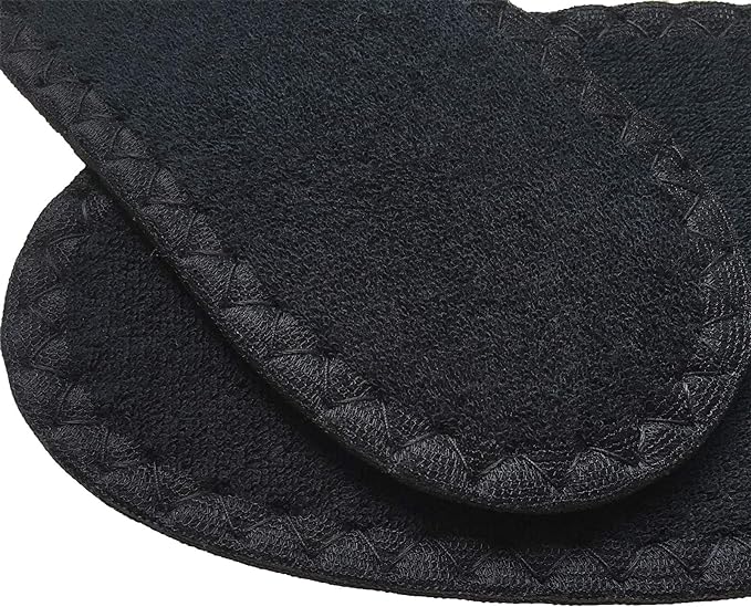 Happystep Cotton Terry Cloth Insoles, Barefoot Shoe Inserts, Sweat Absorption, Odor Control, Moisture-Wicking, Washable and Reusable, Zero Drop Shoe Insoles, 2 Pairs of Black (Women Size 6)