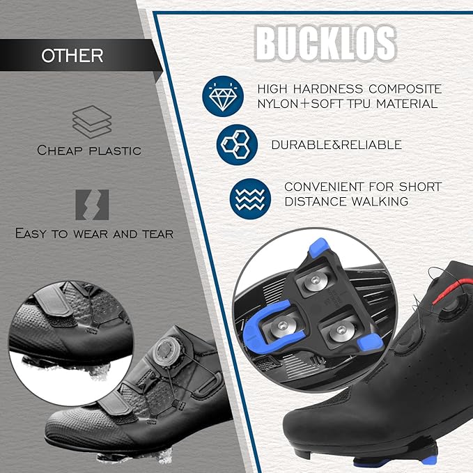 BUCKLOS SPD-SL Pedals PD-R8000 Road Bike Pedals - Bicycle Clipless Titanium Sealed Bearing Nylon/Aluminium Ultegra Clip Pedals Compitable with Shimano SPD-SL Cleats for Indoor Cycling (9/16")