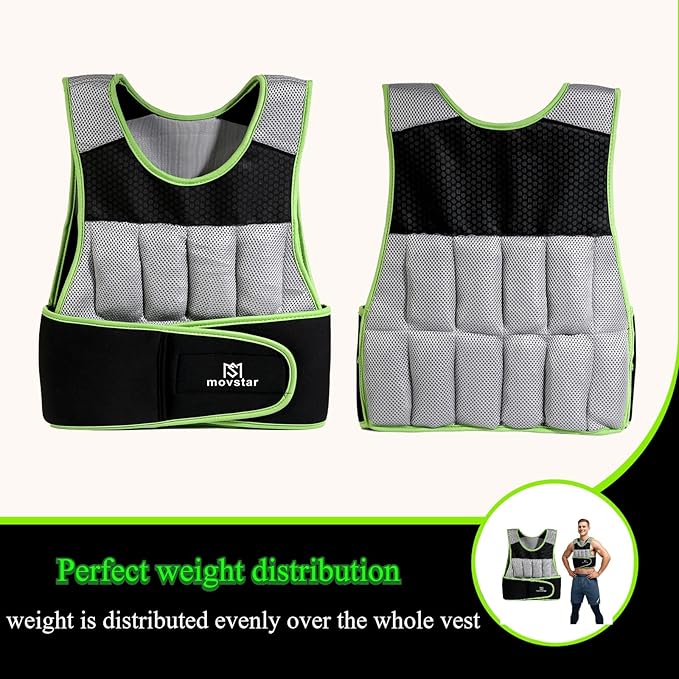 Adjustable Weighted Vest Women Men with Reflective Design 10lbs,20lbs Workout Vest for Strength Training, Walking, Jogging, Weightlifting, Running Men Women