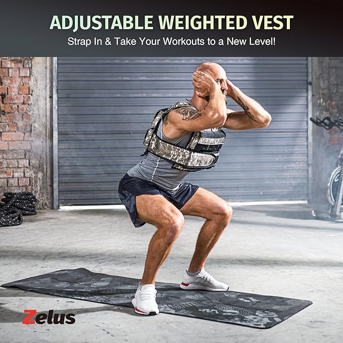 ZELUS 23lb|45lb Weighted Vest with Iron Weights for Exercise, Adjustable Weight Vest for Men, Workout Vest for Home Workouts Cardio Strength Training Weight Loss