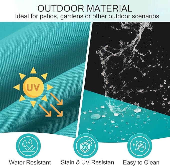 Outdoor Bench Cushion Waterproof, Tufted Bench Seat Cushion 42 x 15 Inch, Patio Wicker Indoor Seat Pads for Outside Garden Patio Balcony, Blue