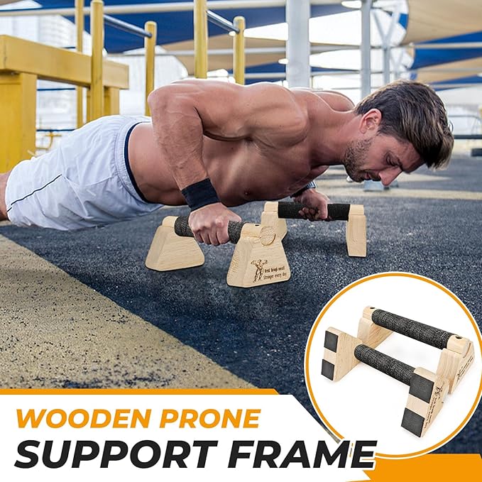 Parallettes Push Up Bars wooden, Push Up Bars for Handstand Training, Mini Handle Pumps for Men