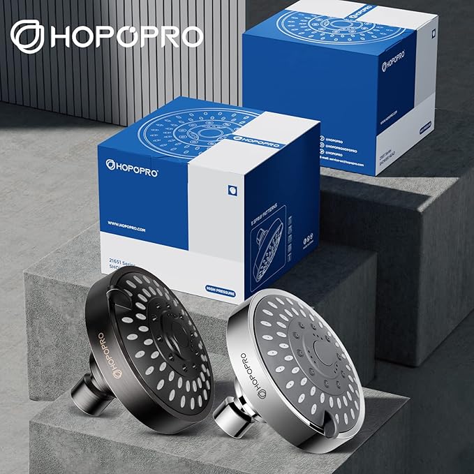 HOPOPRO 5-Mode High Pressure Shower Head - The Washington Post, NBC News, Today TV Show Recommended - High Flow Fixed Showerheads (4 Inch Oil Rubbed Bronze)