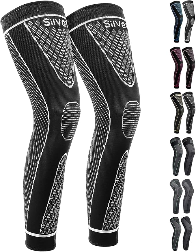 Full Leg Sleeves Long Compression Leg Sleeve Knee Sleeves Protect Leg, for Man Women Basketball, Arthritis Cycling Sport