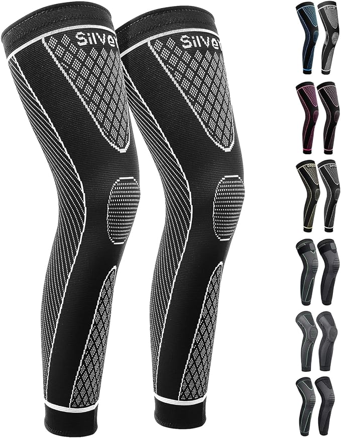 Full Leg Sleeves Long Compression Leg Sleeve Knee Sleeves Protect Leg, for Man Women Basketball, Arthritis Cycling Sport