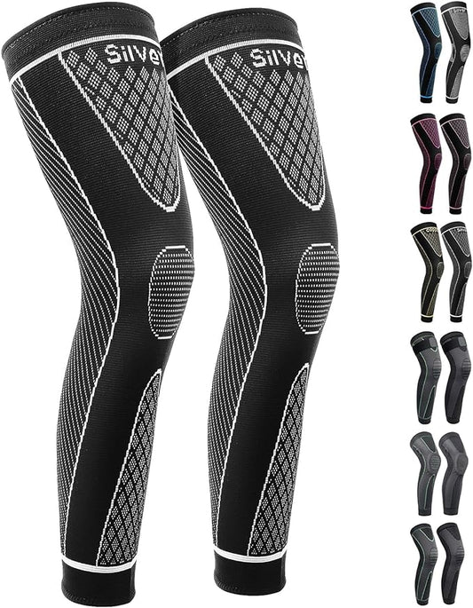 Full Leg Sleeves Long Compression Leg Sleeve Knee Sleeves Protect Leg, for Man Women Basketball, Arthritis Cycling Sport