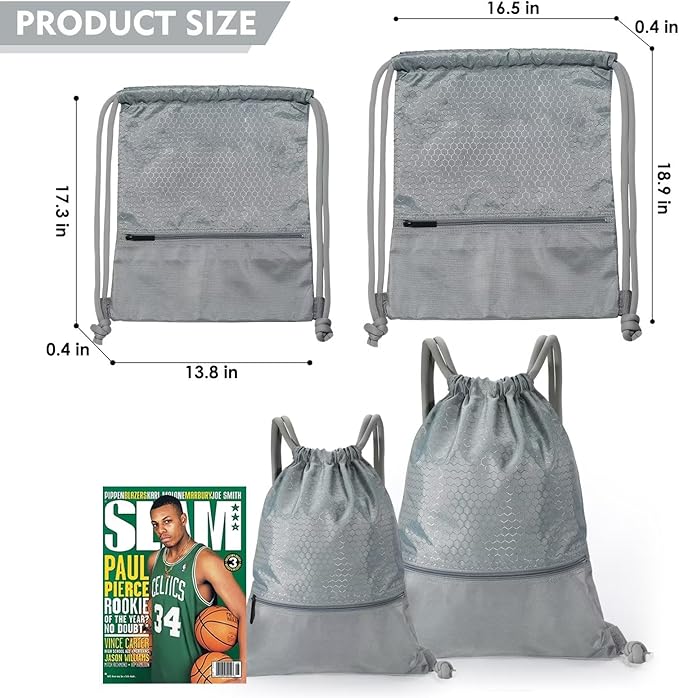 GAENMESH Drawstring Backpack Bag for Sports Lightweight Foldable Gym Bag with Sturdy Draw Cord Shoulder Strap Hiking Travel Camping