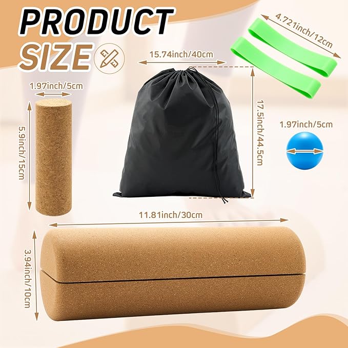 Soulchen Balance Board Trainer, Cork Foot Strengthener, Textured Natural Ankle Stability Trainer for Enhanced Foot Function, Balance Stability, Mobility Support, Improve Mobility and Prevent Falls