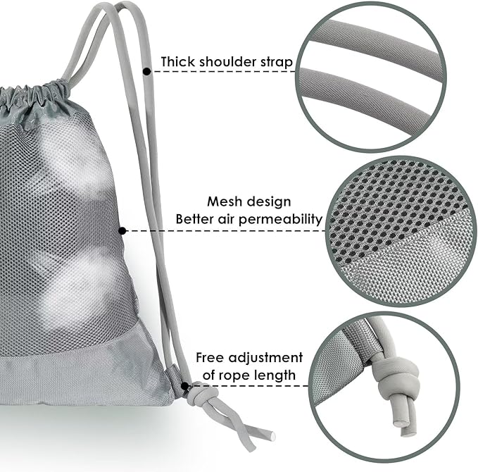 GAENMESH Drawstring Backpack Bag for Sports Lightweight Foldable Gym Bag with Sturdy Draw Cord Shoulder Strap Hiking Travel Camping