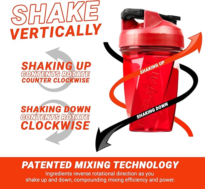 HELIMIX 1.5 Vortex Blender Shaker Bottle Holds upto 28oz | No Blending Ball or Whisk | USA Made | Portable Pre Workout Whey Protein Drink Shaker Cup | Mixes Cocktails Smoothies Shakes | Top Rack Safe