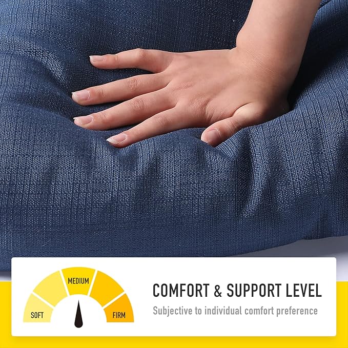 SUNROX LokGrip Non Slip Tufted Memory Foam Bench Cushion, FadeShield Water Resistant Durable Thicken Outdoor/Indoor Bench Seat Pads 36x14x4 inch, Navy