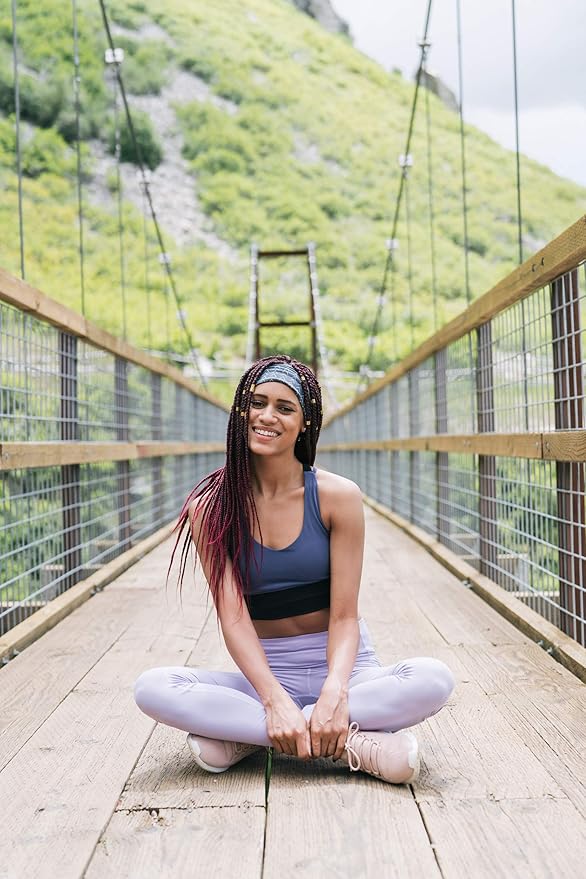 Maven Thread Workout Headbands for Women, 2Pack - 4 inch Thick Wide, Non Slip Sweatbands for Women, Ideal for Exercise, Gym Hairband for Athletic Workouts and Yoga, Black Marble