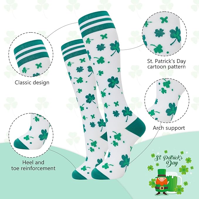 fenglaoda Compression Socks for Women Men Support Circulation 6 Pairs Socks For Nurse, Travel, Flight