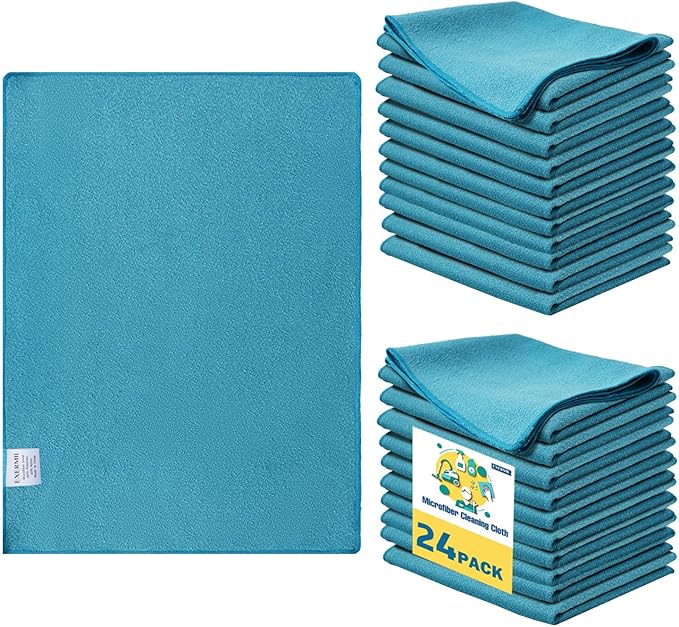 Microfiber Cleaning Cloths for House;Reusable Cleaning Towels Rags for Kitchen;Washable Lint Free,Streak Free,Non-Abrasive,Pack of 24;16"x12"