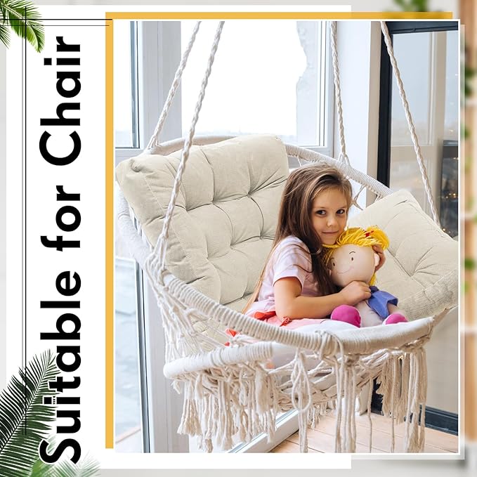 Jerify Floor Pillow Cushions 22 x 22 Inch Round Square Large Meditation Floor Pillow for Classroom Adult Meditation Picnic Party Cushion for Seating Gift Christmas(Square,Beige,2 Pcs)