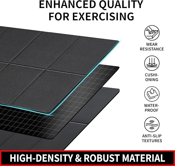 Treadmill Mat, 7'x3'/6'x3'/6'x2.5'/5.6'x2'/4'x2', 6mm Thick Exercise Equipment Gym Mat for Hardwood FloorCarpet, Compatible with Peloton Bike, Indoor Spin Bike, Elliptical
