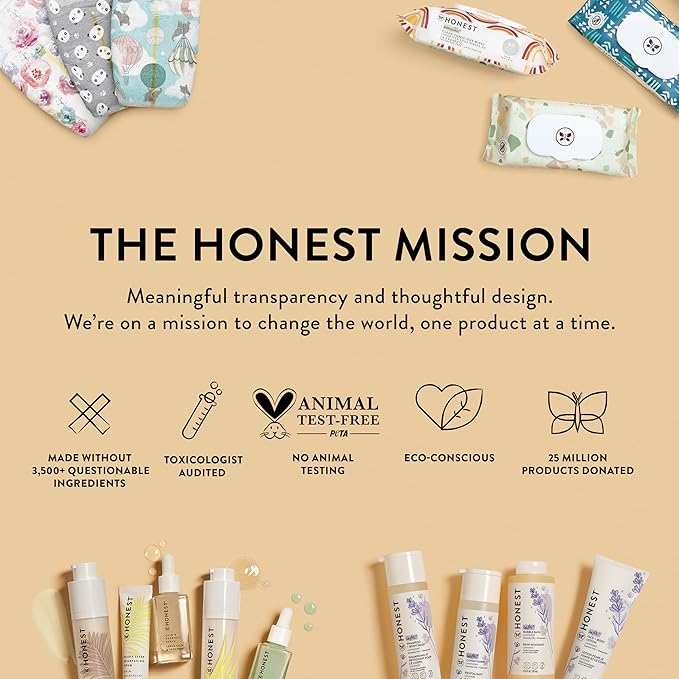 The Honest Company Clean Conscious Multi-Use Wipes, Unscented Hypoallergenic Baby Wipes for Sensitive Skin, 99% Water Plant-Based Compostable Wipes, Rose Blossom, 288 Count