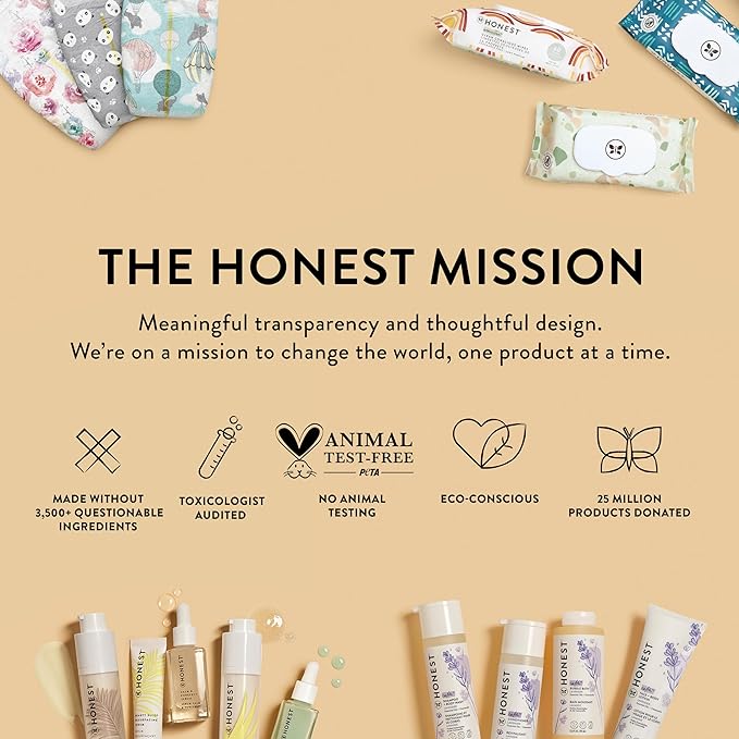The Honest Company Clean Conscious Multi-Use Wipes | Hypoallergenic + Unscented for Sensitive Skin | Over 99% Water, Compostable, Plant Based, Baby Wipes | Pattern Play, 288 Count