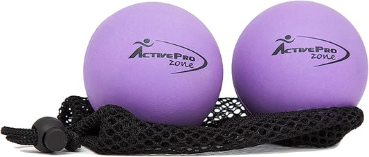 Therapy Massage Ball - Instant Muscle Pain Relief. Proven Effective for Myofascial Release, Deep Tissue Pressure, Yoga & Trigger Point Treatments. Set - 2 Lacrosse Balls W/Mesh Bag