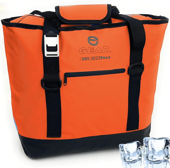 Dry Bag Cooler Tote – Collapsible, Waterproof and Leak-Proof Soft Sided Cooler Bag - Pool, Beach - 20 or 36 Cans