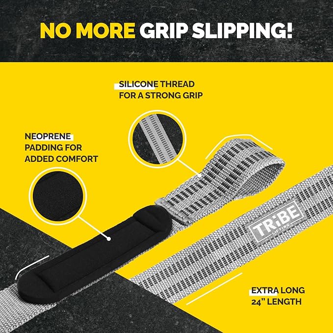 Heavy Duty Wrist Wraps & Lifting Straps – Weightlifting Wrist Wraps for Men with Silicone Grip & Padding – Gym Wrist Straps for Weightlifting