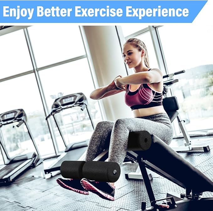 Deekin 4 Pcs Foam Foot Pad Rollers Buffer Tube Cover for Exercise Machine Home Gym Equipment Replacement Pads for Leg Extension Weight Bench Inversion Table(0.87 x 2.75 x 5.1 Inches)